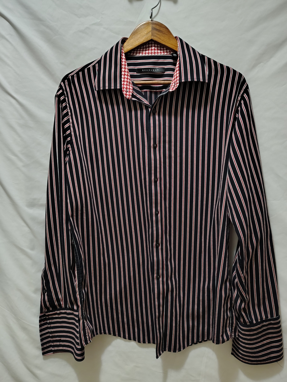 Sean John Striped French Cuff Dress Shirt 16.5 34/35